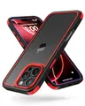 Produktbild: MobNano Ultra Durchsichtig Hybrid Hülle für iPhone 16 Pro Hülle, Stoßfest Silicone Bumper Handyhülle Shockproof Transparent Fallschutz iPhone 16 Pro Case - Schwarz/Rot