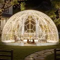 Produktbild: VEVOR Gartenkuppel, 4,57x2,9 m großes transparentes Blasenzelt für 10–14 Personen, geodätisches Kuppelgewächshaus mit Fenster, PVC-Zelt für Hinterhof, Terrasse, Camping, Party, Hochzeit