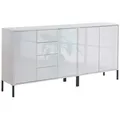 Produktbild: Mid.you Sideboard Mailand Set 15 + MF, Weiß, Weiß Hochglanz, Metall, 5 Fächer, 4 Schublade(n) Schubladen, 185x86x33 cm, Made in Germany, erweiterbar, stehend, in verschiedenen Holzdekoren erhältlich, Wohnzimmer, Kommoden & Sideboards, Sideboards