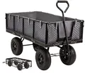 Produktbild: Miweba Bollerwagen MB-700 | 𝟕𝟎𝟎 kg Traglast - Luftreifen - Wände klappbar - Volumen 220 L - Sackkarre - Schubkarre - Transportwagen - Handwagen - Gartenwagen - Wagen - Gartenkarre (Grau)