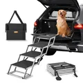 Produktbild: VEVOR Hundetreppe Rampe Auto Hunderampe Klapptreppe Haustiertreppe 4-stufig 68kg