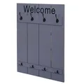 Produktbild: B-Ware Wandgarderobe MCW-C89 Welcome, Garderobe, Shabby-Look Vintage, grau-blau