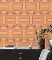 Produktbild: 3D vintage Vliestapete orange, braun perfekt fürs Schlafzimmer 8,50 m x 0,53 m