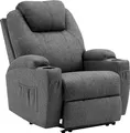 Produktbild: MCombo Elektrisch Relaxsessel Massagesessel Fernsehsessel Heizung Stoff 7061DE (Grau-Stoff)