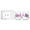 Produktbild: RITZENHOFF 8086002 Wasserglas 2er Set 500 ml, Serie Reitgold - 2 Stück mit Motiv Pferde lila-pink, Made in Germany