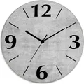 Produktbild: ARTland Glas Wanduhr Funkuhr - schwarzer Zeiger Grauer Betonoptik Größe: 30x30 cm