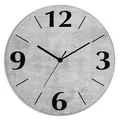 Produktbild: ARTLAND Wanddeko Wanduhr ohne Tickgeräusche aus Glas Funkuhr Ø 30 cm Rund Lautlos Ø 30 cm Grauer Beton Optik U1RG
