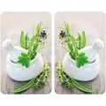 Produktbild: Herdabdeckplatte Universal Kräutergarten 2er Set, Für Alle Herdarten, Mehrfarbig, Gehärtetes Glas Mehrfarbig, Kunststoff (tpe) Hellgrau, Kunststoff Transparent - Mehrfarbig - Wenko