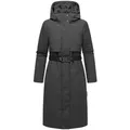 Produktbild: Navahoo Wintermantel Waldbummler 14 Wasserabweisender Winterparka mit Kapuze und Taillengürtel grau XXL (44)