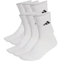 Produktbild: adidas Unisex Socken, 6er Pack - Cushioned Crew Socks, Logo, gepolstert, einfarbig Weiß / 46-48