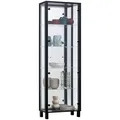 Produktbild: Carryhome Vitrine, Schwarz, Holzwerkstoff, 4 Fächer, 62x189x33 cm, Typenauswahl, stehend, Wohnzimmer, Wohnwände, Vitrinenschränke