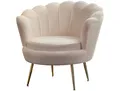 Produktbild: Loungesessel SALESFEVER Sessel: Entspannung pur , beige (beige, gold), B:76cm H:78cm T:76cm, Bouclé Stoff (100% Polyester), Metall, Sessel, Extravaganter Blickfang im stilvollen Muscheldesign