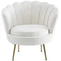 Produktbild: SalesFever Muschelsessel mit Bouclé Stoff - gold