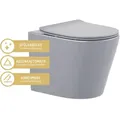 Produktbild: Wand-WC Set Nakia Tiefspüler ohne Spülrand kurz hellgrau matt mit WC-Sitz 1281399