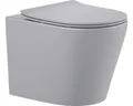 Produktbild: Wand-WC Set Nakia Tiefspüler ohne Spülrand kurz hellgrau matt mit WC-Sitz 128139