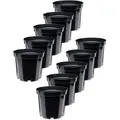 Produktbild: Garronda Blumentopf Kunststoff Pflanztopf rund Kräutertopf Anzuchttöpfe Blumentopf Schwarz für Innen und Aussen 13cm GD-0025 (10 Stück Schwarz, ⌀