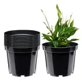 Produktbild: Garronda Blumentopf Kunststoff Pflanztopf rund Kräutertopf Anzuchttöpfe Blumentopf Schwarz für Innen und Aussen 13cm GD-0025 (10 Stück Schwarz, ⌀ 13cm H 10,4cm)