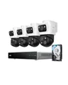 Produktbild: eufy PoE NVR Security System S4 Max, 4× 3-Linsen Bullet-PTZ-Kameras, 16MP, 360° PTZ, 8× Auto-Zoom, KI-Videosuche, Multi-Kamera Tracking, rot-blaues Stroboskop, Farbnachtsicht, 24/7 Aufnahme, 2TB HDD