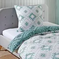 Produktbild: Traumschlaf Soft-Touch Mikrofaser Bettwäsche München grün 240x220 cm + 2x 80x80 cm - grün;beige