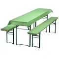 Produktbild: NYVI Bierbankauflagen Set 240x70 cm Grün - 1x Tischdecke für 220x50 cm Biertische & 2x Gepolsterte Auflage für 220x25 cm Bierbänke