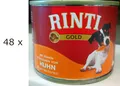 Produktbild: (EUR 6,75 / kg)  RINTI Gold mit feinen Stückchen vom Huhn Nassfutter: 48 x 185 g
