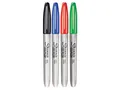 Produktbild: Sharpie® Permanent Marker Feinspitze, 4er Pack (Schwarz, Blau, Rot, Grün)