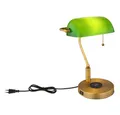 Produktbild: GLOBO LIGHTING Schreibtischlampe, Leuchtmittel nicht inklusive, Tischlampe Bankerlampe Tischleuchte altmessing Laden USB Leselampe