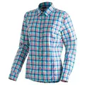 Produktbild: Maier Sports Funktionsbluse Nanni Damen Bluse, leichte Langarmbluse, Blusen-Shirt, Karobluse, Reg Fit blau 56 EU