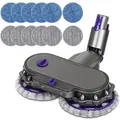 Produktbild: Elektrischer Wischmoppkopf Für Dyson V11 V10 V15 V8 V7 Staubsauger, Waschbürstenmopp Mit Abnehmbarem Wassertank Und 12 Waschbaren Wischmopppads