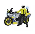 Produktbild: Dickie Toys Spielzeug-Motorrad Polizei Motorrad, Spielzeug Motorrad mit Polizisten-Figur, mit Blaulicht und Sirene
