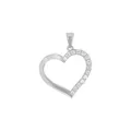 Produktbild: Amor Motivanhänger 925 Sterling Silber Damen Anhänger, mit Zirkonia synth., 2,4 cm, Silber, Herz, Kommt in Schmuck Geschenk Box, 2017548
