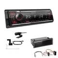 Produktbild: Kenwood KMM-BT408DAB 1-DIN Digital Media Receiver Autoradio DAB+ Bluetooth USB Einbauset passend für Volkswagen VW Bora und Bora Variant 1998-2004 schwarz