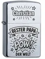 Produktbild: Zippo Feuerzeug mit Gravur - graviert mit Namen + Bester Papa der Welt !