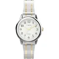 Produktbild: Timex Easy Reader Damen-Armbanduhr, 25 mm, zweifarbiges Edelstahl-Stretcharmband, weißes Zifferblatt, silberfarbenes Gehäuse TW2W52500