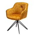 Produktbild: Riess Ambiente riess-ambiente Stuhl EUPHORIA - drehbar senfgelb Samt Armlehne Metallgestell schwarz Esszimmer