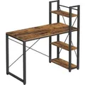 Produktbild: Vasagle Schreibtisch mit Regalböden 119,3 cm x 120 cm x 60 cm Braun-Schwarz