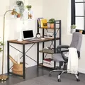 Produktbild: VASAGLE Schreibtisch Computertisch mit Regalböden 120cm LWD48X - Braun/Schwarz