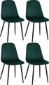 Produktbild: CLP 4er Set Stühle Giverny mit Ziernähten,grün Samt