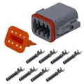 Produktbild: Kalitec KALI-1208-S DEUTSCH DT Buchsen Set 8-polig IP68 grau - KFZ Steckverbindung für 0,75-2,0 mm² - für Auto, Motorrad und Maschinenbau - DT Steckverbinder