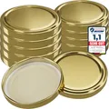 Produktbild: WELLGRO 50x Einmachdeckel TO 82 gold - Ersatzdeckel für Einmachgläser, Schraubdeckel, Twist-Off-Deckel aus Metall
