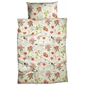 Produktbild: Traumschlaf kuschelig weiche Biber Bettwäsche Fridoline orange Ecru im Blumen Stil aus 100% Baumwolle mit Reißverschluss 135x200 cm + 80x80 cm