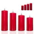 Produktbild: Smart-Planet® Kerzen Ambiente Weihnachten - 4er Set Adventskranz Kerze  Bordeaux