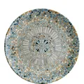 Produktbild: Bonna 6x Luca Mosaic Gourmet flacher Teller rund 27cm 3cm hoch Hellblau Blau Braun Beige Mosaik Porzellan S-MT-LUCMZGRM27DZ Speiseteller Essteller Tafelservice Geschirr