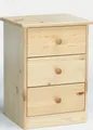 Produktbild: ERST-HOLZ Nachtkommode Nachttisch Kiefer Massiv 3 Schubladen, 90.20-K03 - Nachttisch Kiefer natur-Drei Schubladen