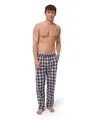 Produktbild: DANISH ENDURANCE Schlafanzughose Herren Lang, 100% Bio-Baumwoll Schlafanzug Lang, Pyjama Hose Herren mit verstellbaren Bund, Karo Camel, L