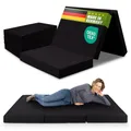 Produktbild: SHOGAZI Klappmatratze 150x200 x 12 cm, Gästematratze klappbar Made in Germany, Faltmatratze VERGLEICHSSIEGER, ultimativer Schlafkomfort, Orthopädischer Kaltschaum - Anthrazit