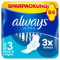 Produktbild: always Ultra Binde Night Monatspaket, 84 Binden (3 Packungen x 28 Stück) neu