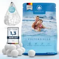 Produktbild: Birkental Pool Filterbälle mit Wäschenetz - langlebige Filterballs -Ersatz für Quarzsand, 25kg Filtersand- Filter Balls für Sandfilteranlage Poolzubehör Poolreiniger -auch Salzwasser geeignet (700g)