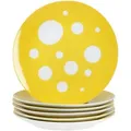 Produktbild: 6er Set Pula gelb Kuchenteller Porzellan 6 Pers Dessert Frühstücks-Teller Punkte