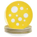 Produktbild: MamboCat Pula gelb 6er Set Kuchenteller I weißes Porzellan-Frühstücksteller mit Punkten für 6 Personen I kleine Teller für Salat, Dessert, Fingerfood & Co.